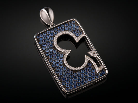 Кулон с бриллиантами и сапфирами