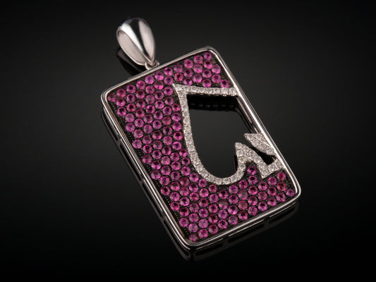 Кулон с бриллиантами и рубинами