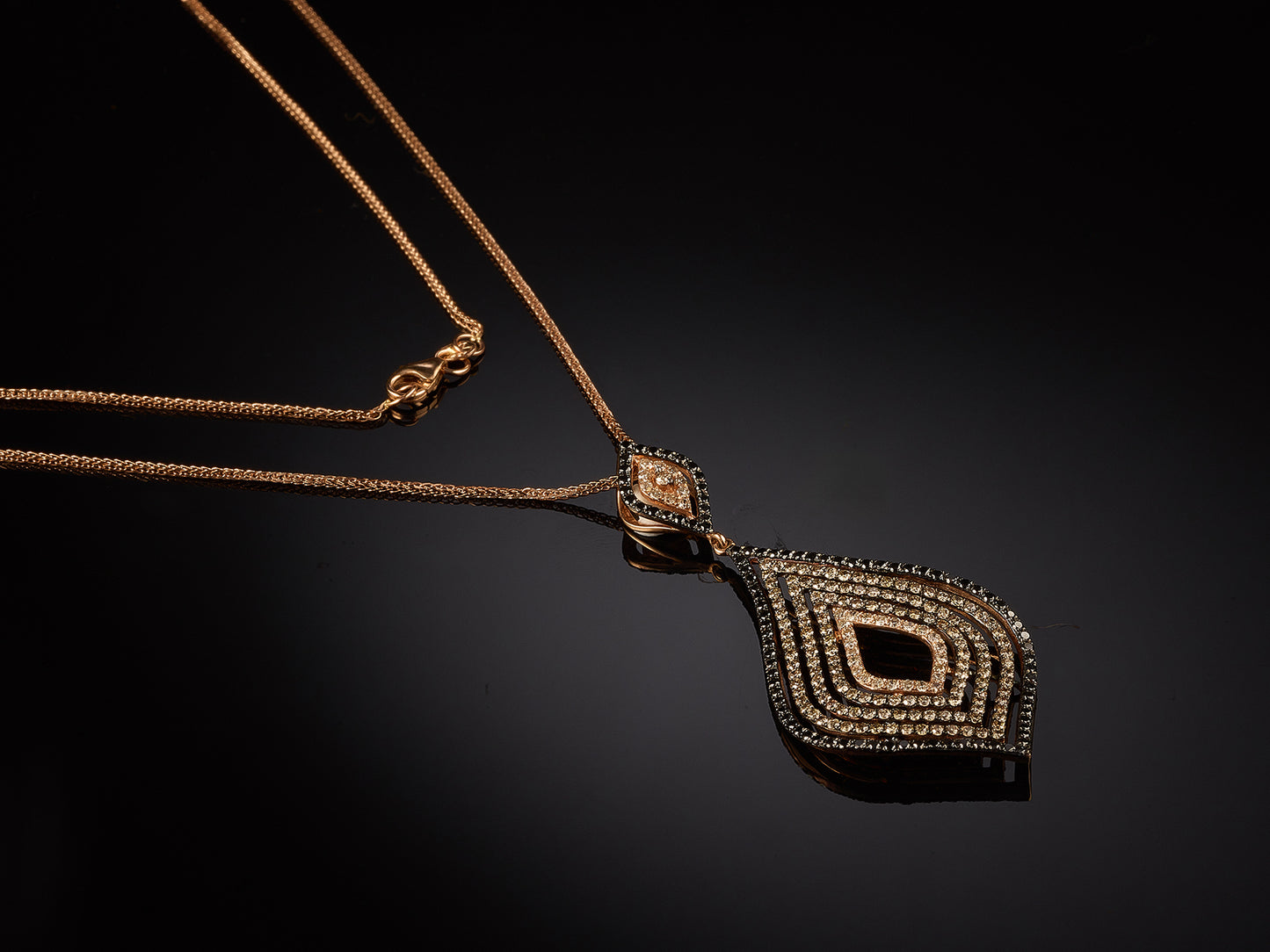 Цепь + кулон с бриллиантами