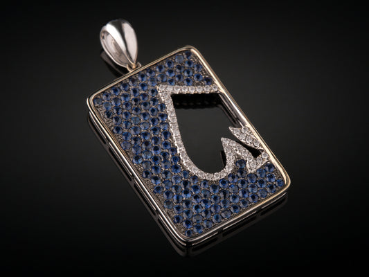 Кулон с бриллиантами и сапфирами