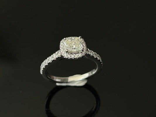 Кольцо из платины с бриллиантами 1.21ct GIA