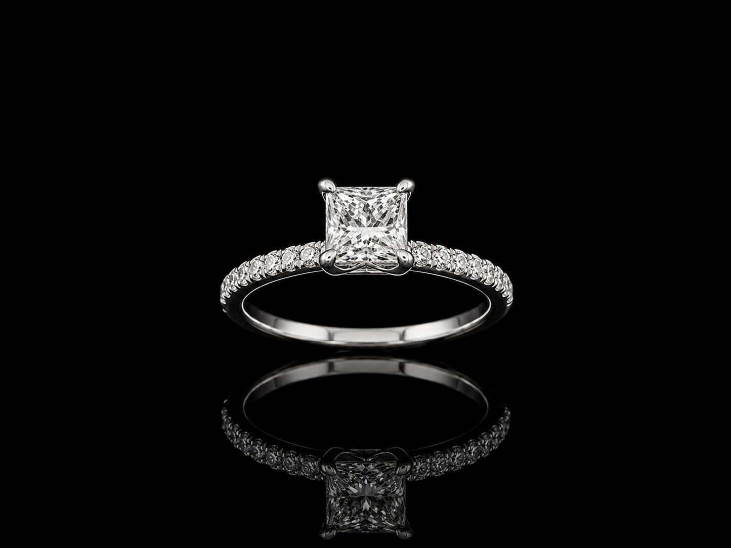 Platīnas gredzens ar briljantiem 1.27ct GIA