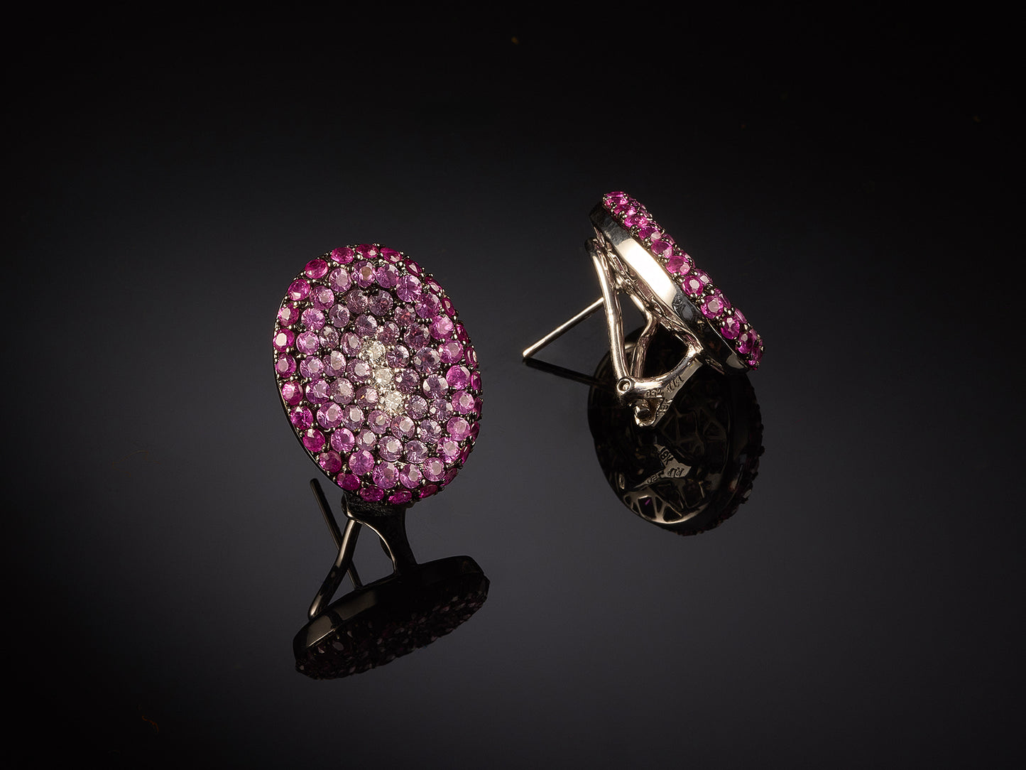 18kt white gold sapphire and diamond earrings