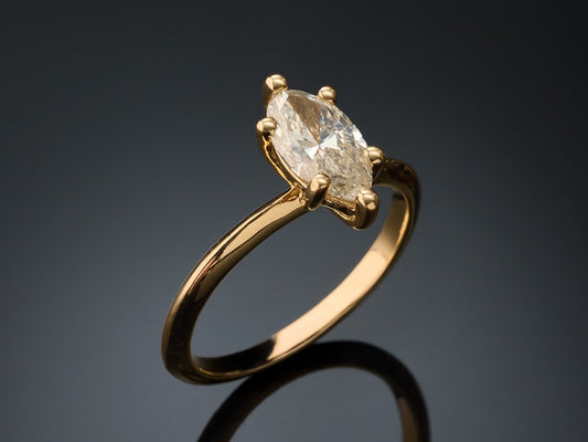 Кольцо с бриллиантом 1.11ct IGI