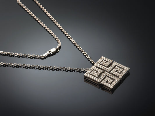 Цепь + кулон с бриллиантами