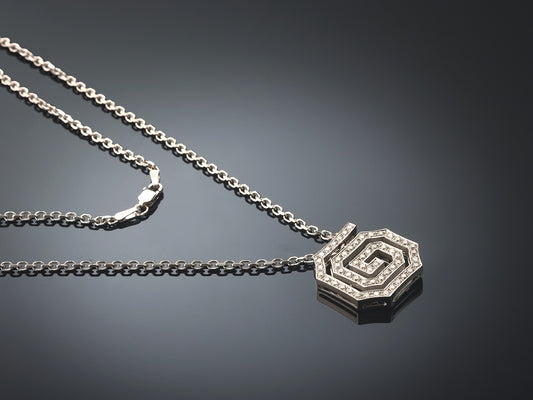 Цепь + кулон с бриллиантами