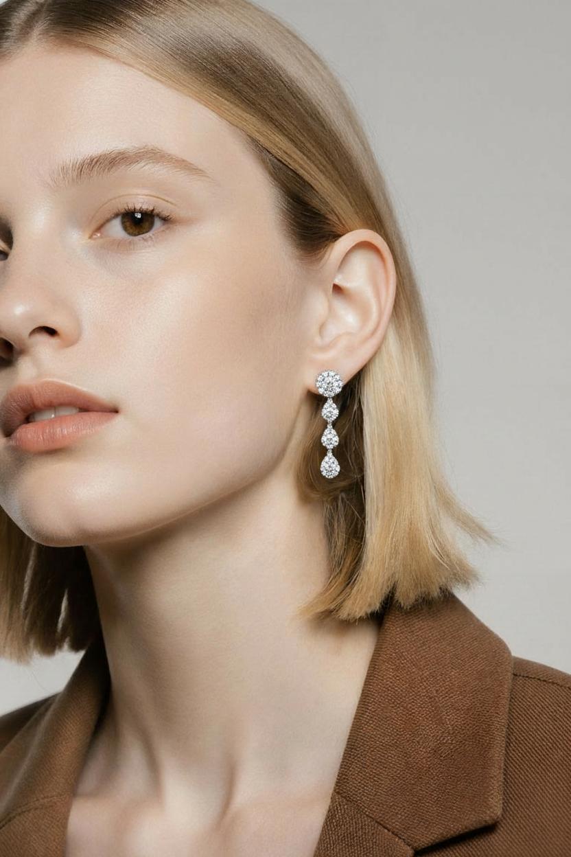 18kt white gold diamond earrings