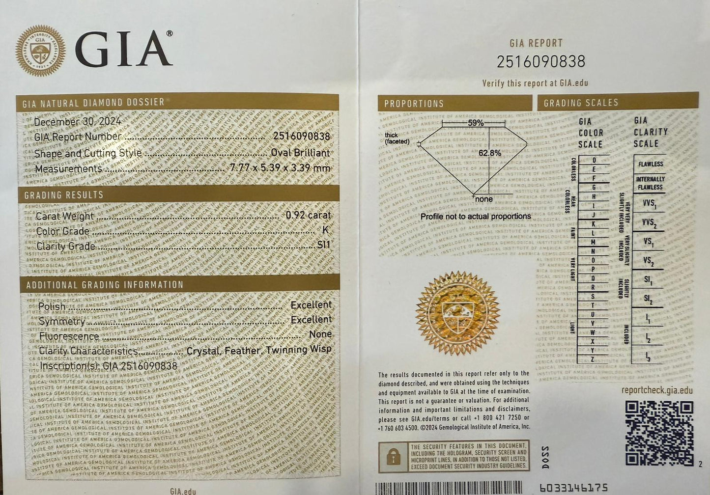 Platīnas gredzens ar briljantu 0.92ct GIA