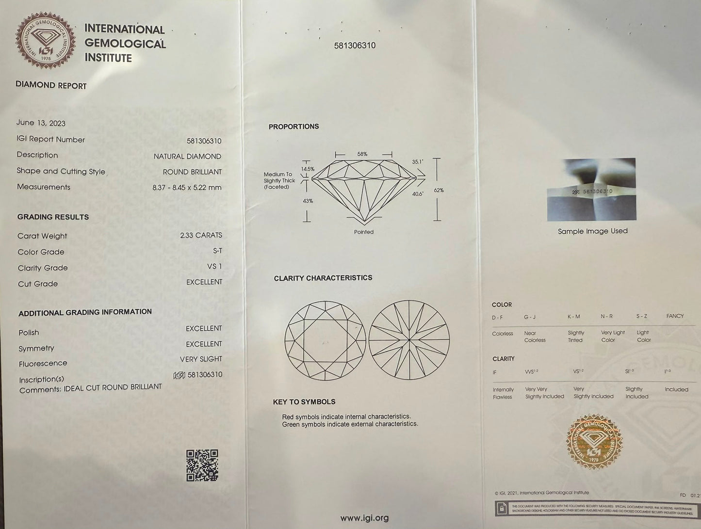 Gredzens ar briljantiem 2.77ct IGI