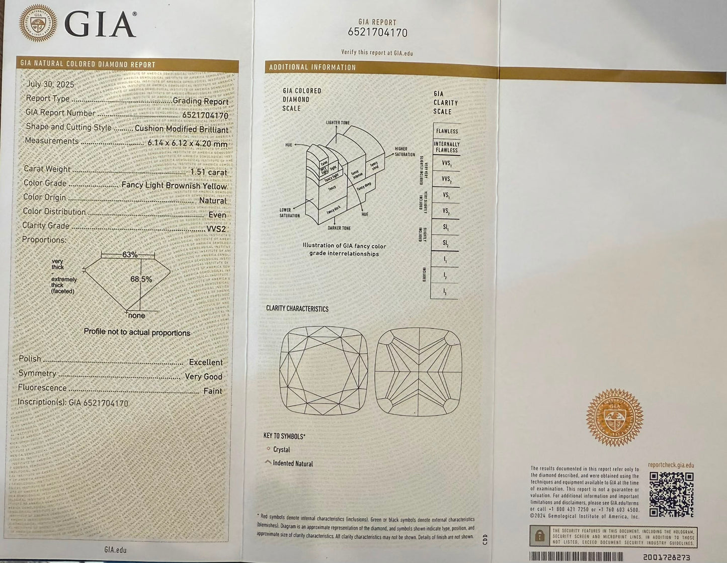 Gredzens ar briljantiem 1.51ct GIA