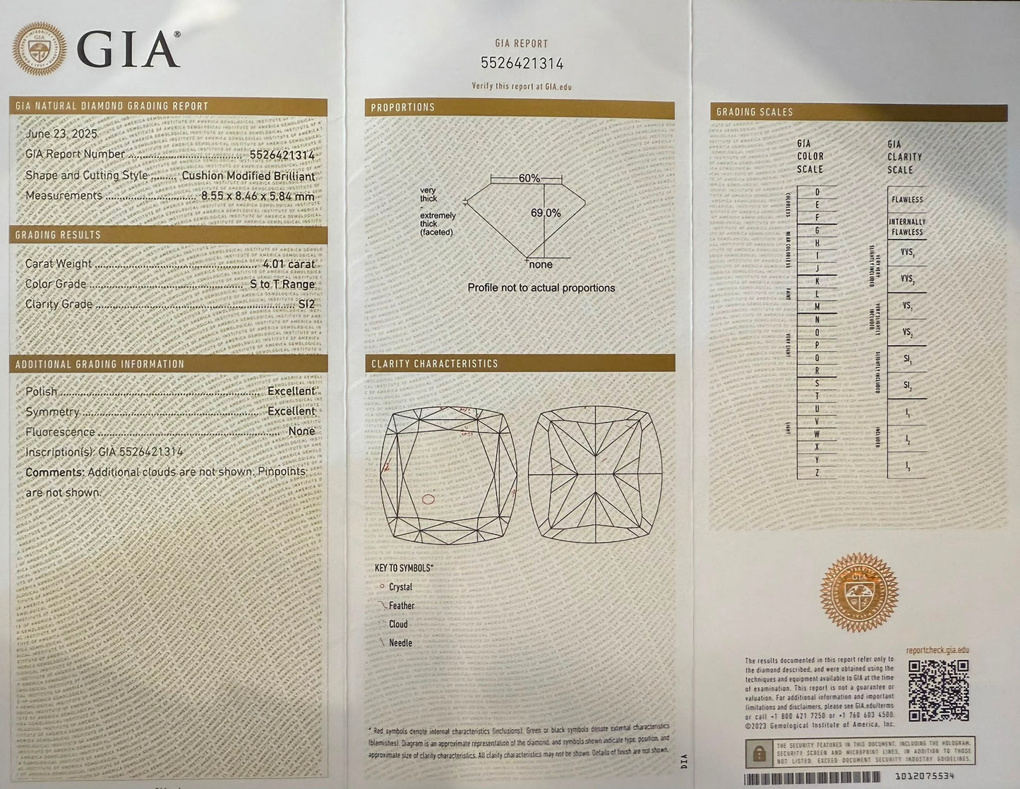Platīnas gredzens ar briljantiem 4.70ct GIA