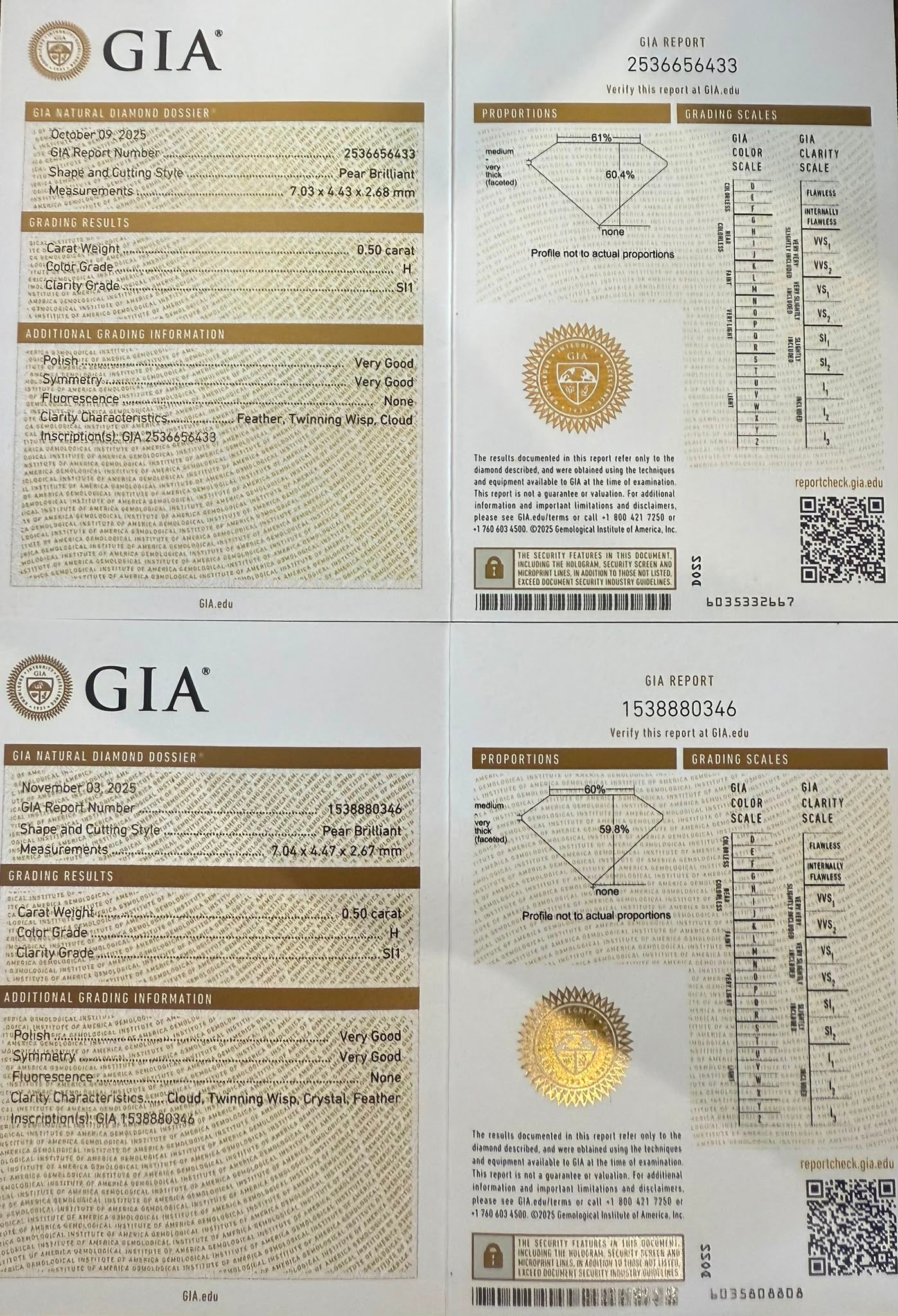 18kt white gold diamond earrings 1.02ct GIA