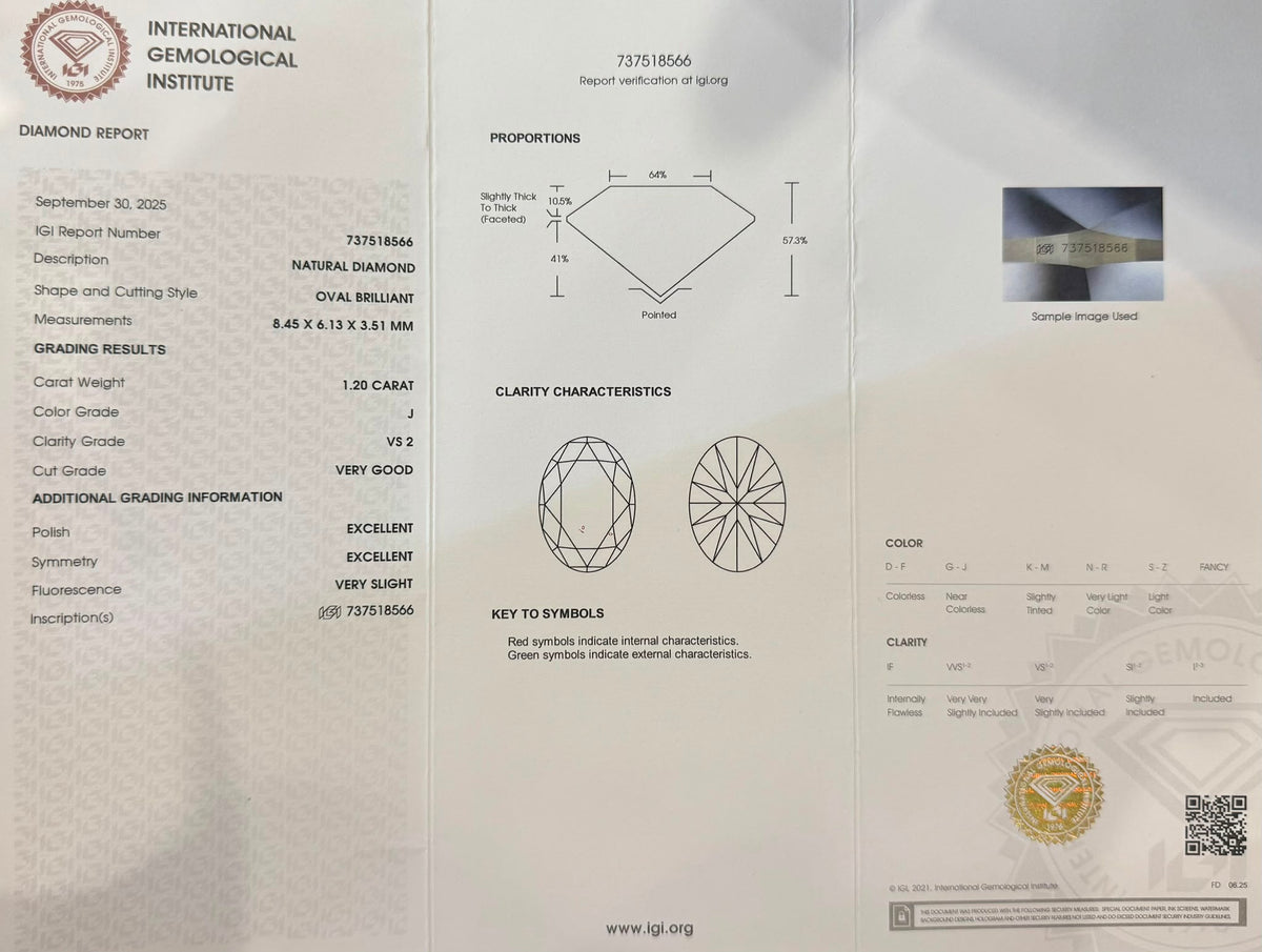 Gredzens ar briljantiem 1.62ct IGI