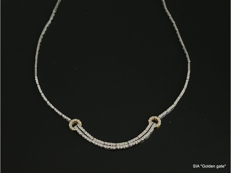 14kt white gold diamond necklace