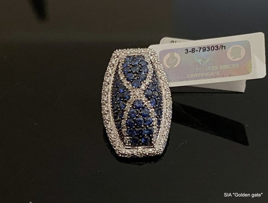 Кулон с бриллиантами и сапфирами