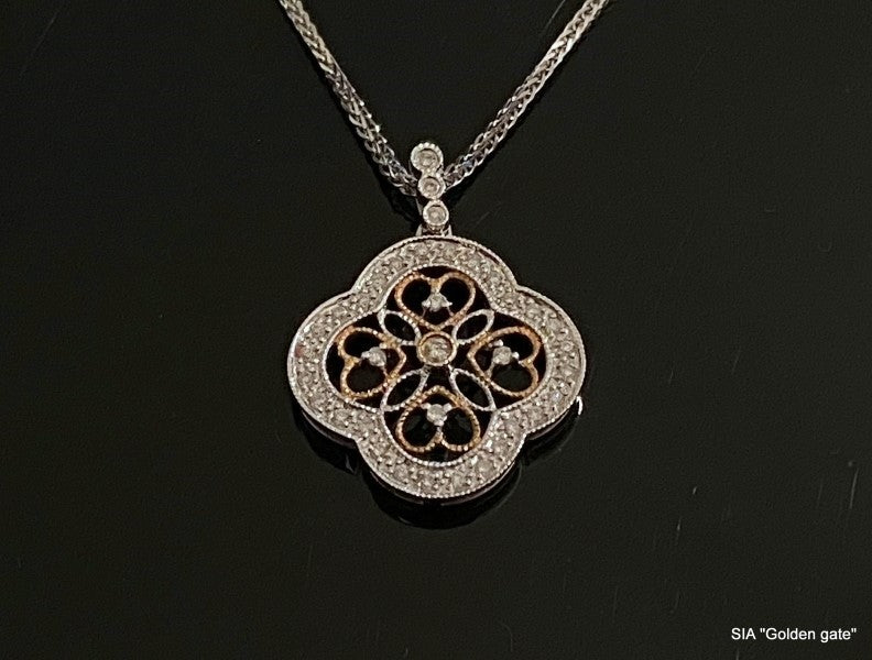 Цепь + кулон с бриллиантами