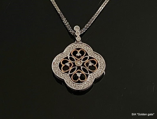 Цепь + кулон с бриллиантами