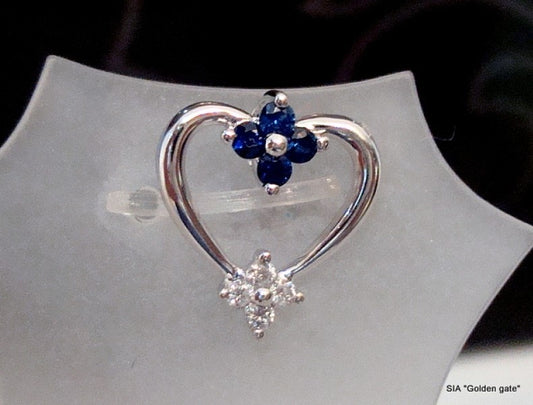 Кулон с бриллиантами и сапфирами