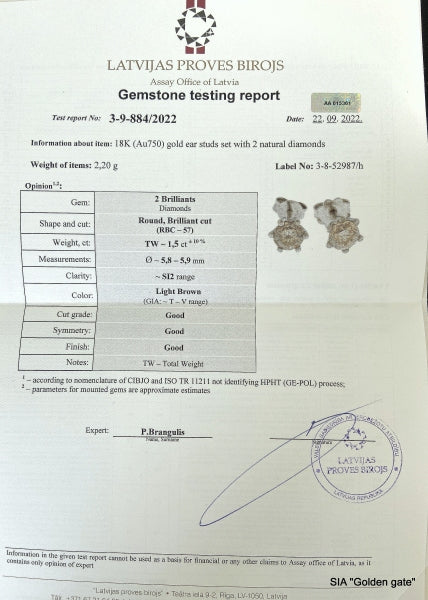 18kt white gold diamond earrings