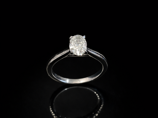 Platīnas gredzens ar briljantu 0.92ct GIA