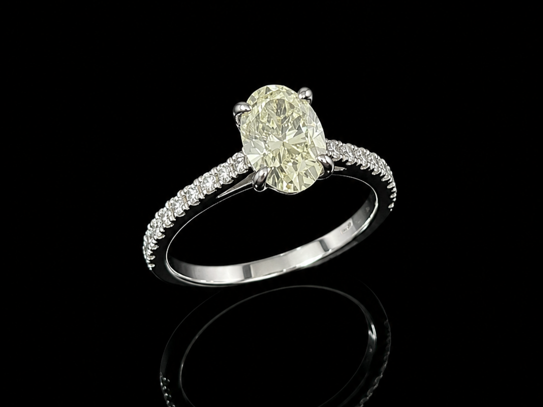 Platīnas gredzens ar briljantiem 1.76ct IGI