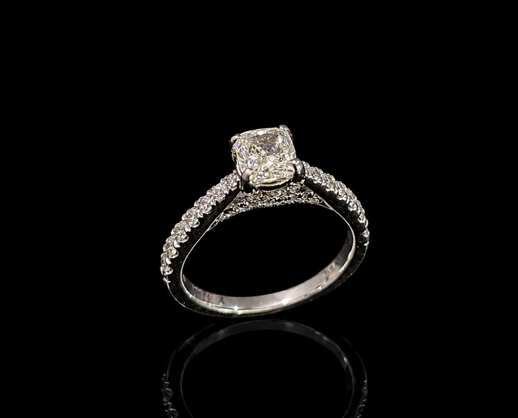 Platīnas gredzens ar briljantiem 1.72ct GIA