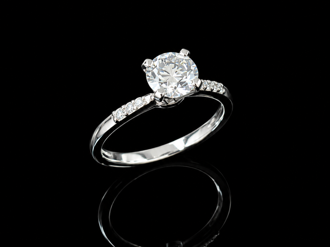 Platīnas gredzens ar briljantiem 1.28ct IGI