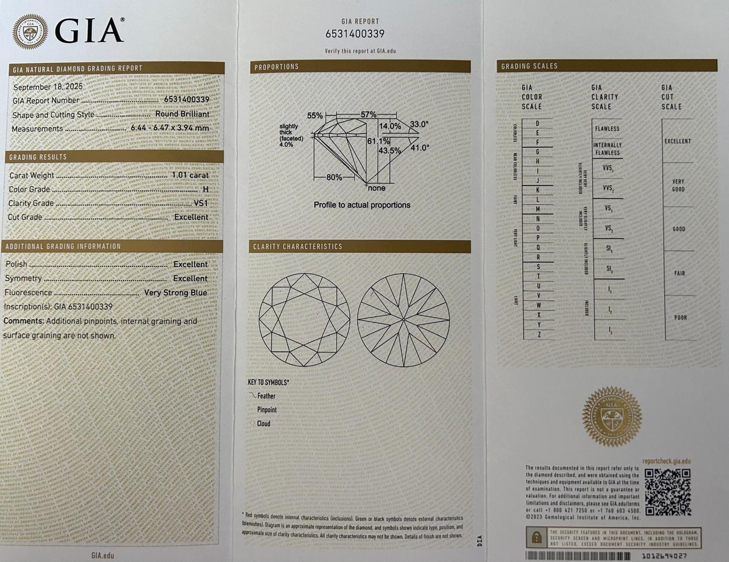 Platīnas gredzens ar briljantiem 1.09ct GIA