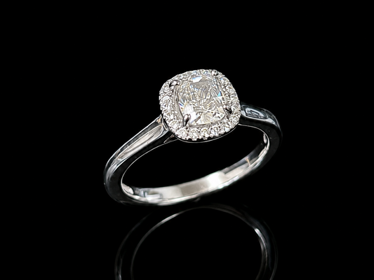 Platīnas gredzens ar briljantiem 0.88ct GIA