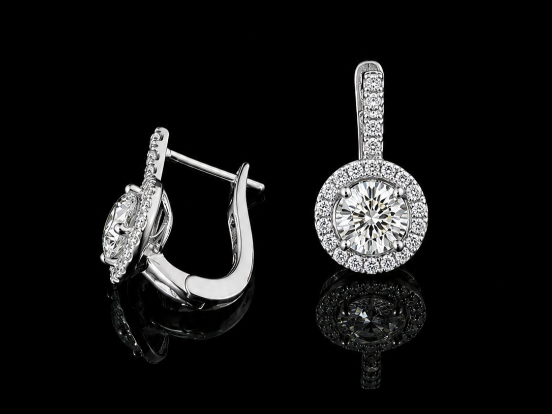 Platīnas auskari ar briljantiem 1.60ct GIA