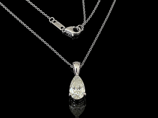 PT950 platinum diamond pendant with chain 1.03ct IGI