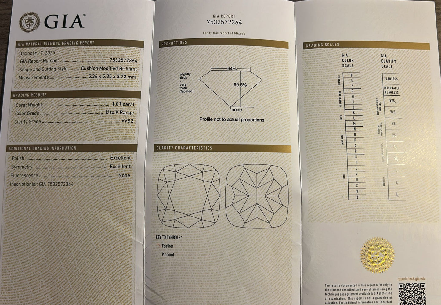 Platīnas gredzens ar briljantiem 1.43ct GIA