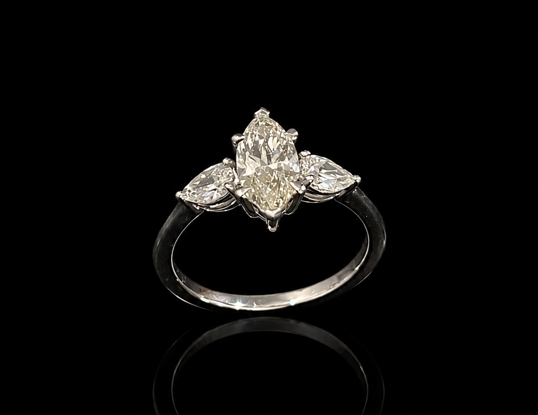 Platīnas gredzens ar briljantiem 1.47ct GIA