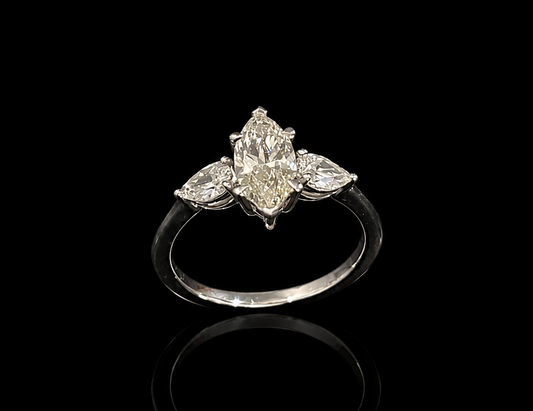 Platīnas gredzens ar briljantiem 1.47ct GIA