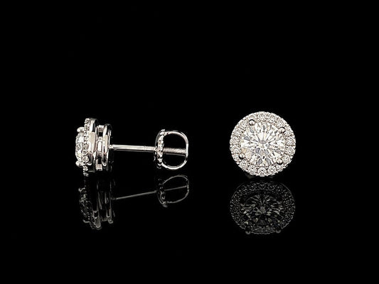 Серьги из платины с бриллиантами 1.22ct GIA