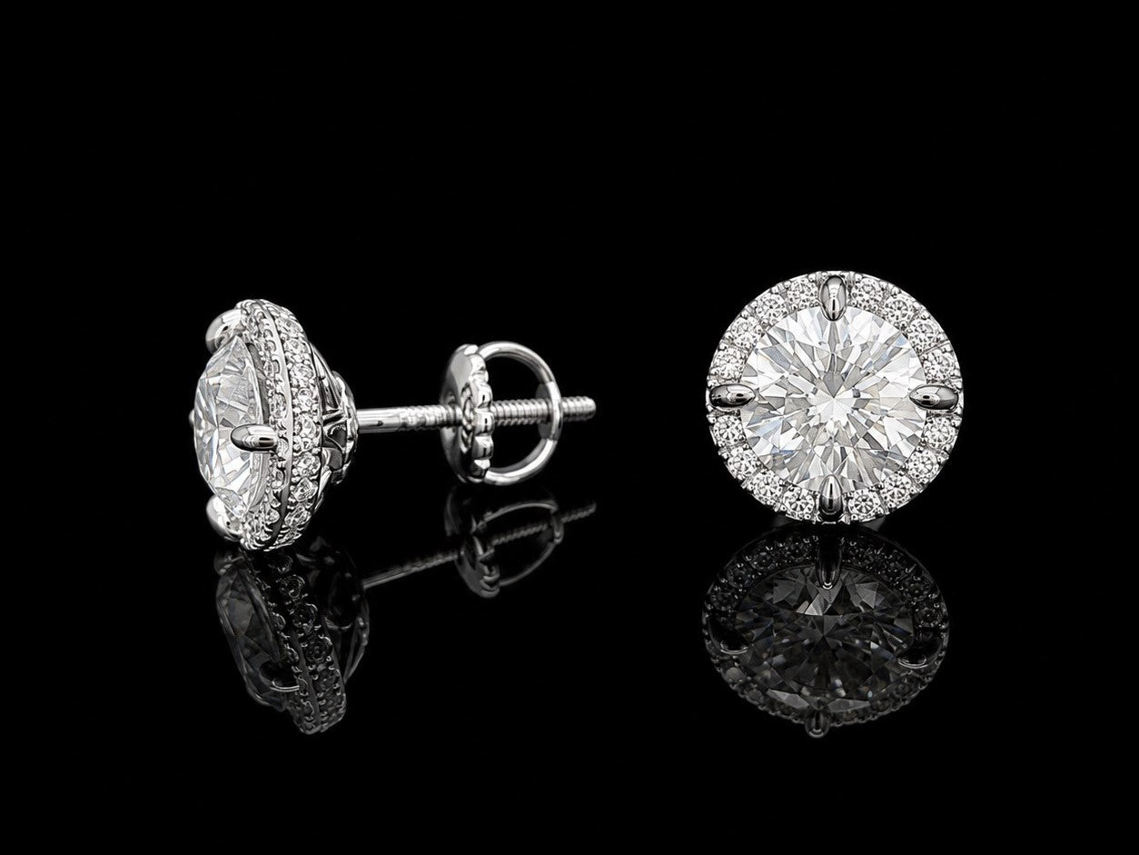 Platīnas auskari ar briljantiem 2.91ct GIA
