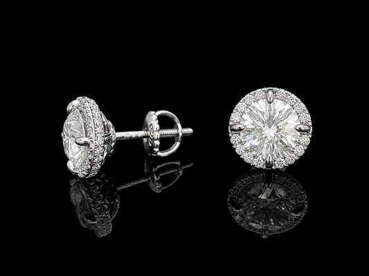 Серьги из платины с бриллиантами 1.22ct IGI