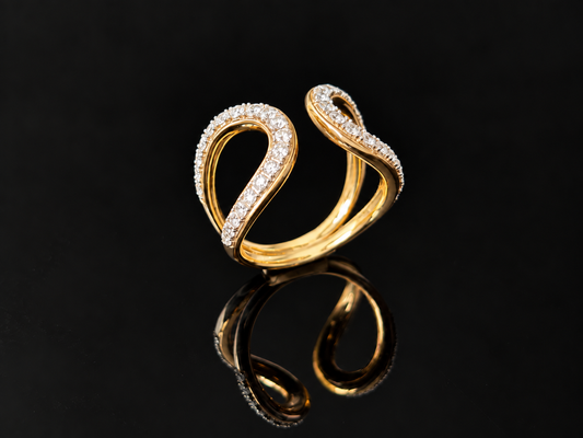 18kt yellow/white gold diamond ring