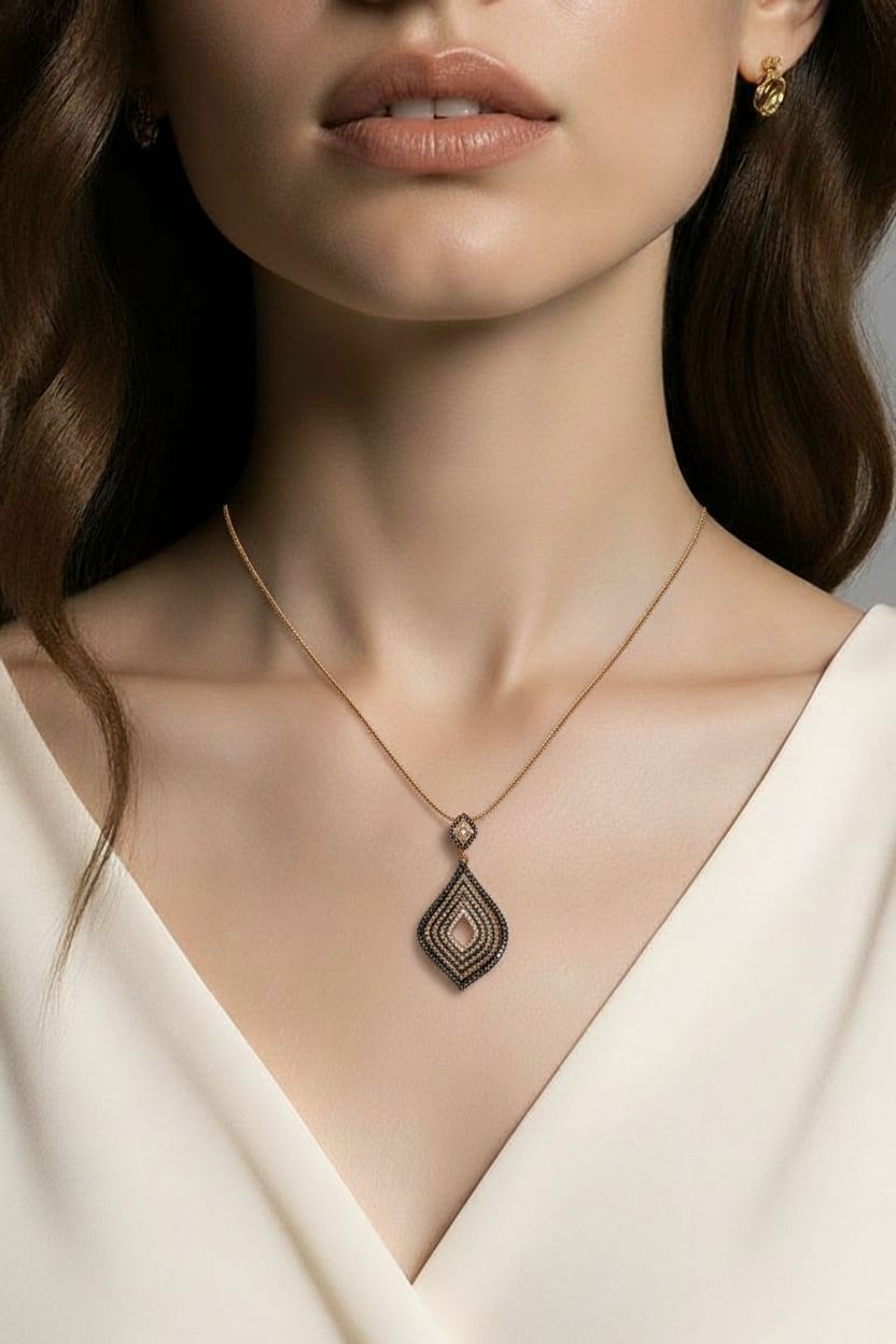 Ķēde+kulons ar briljantiem