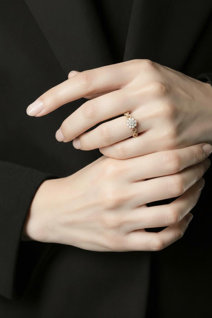 18kt rose gold diamond ring