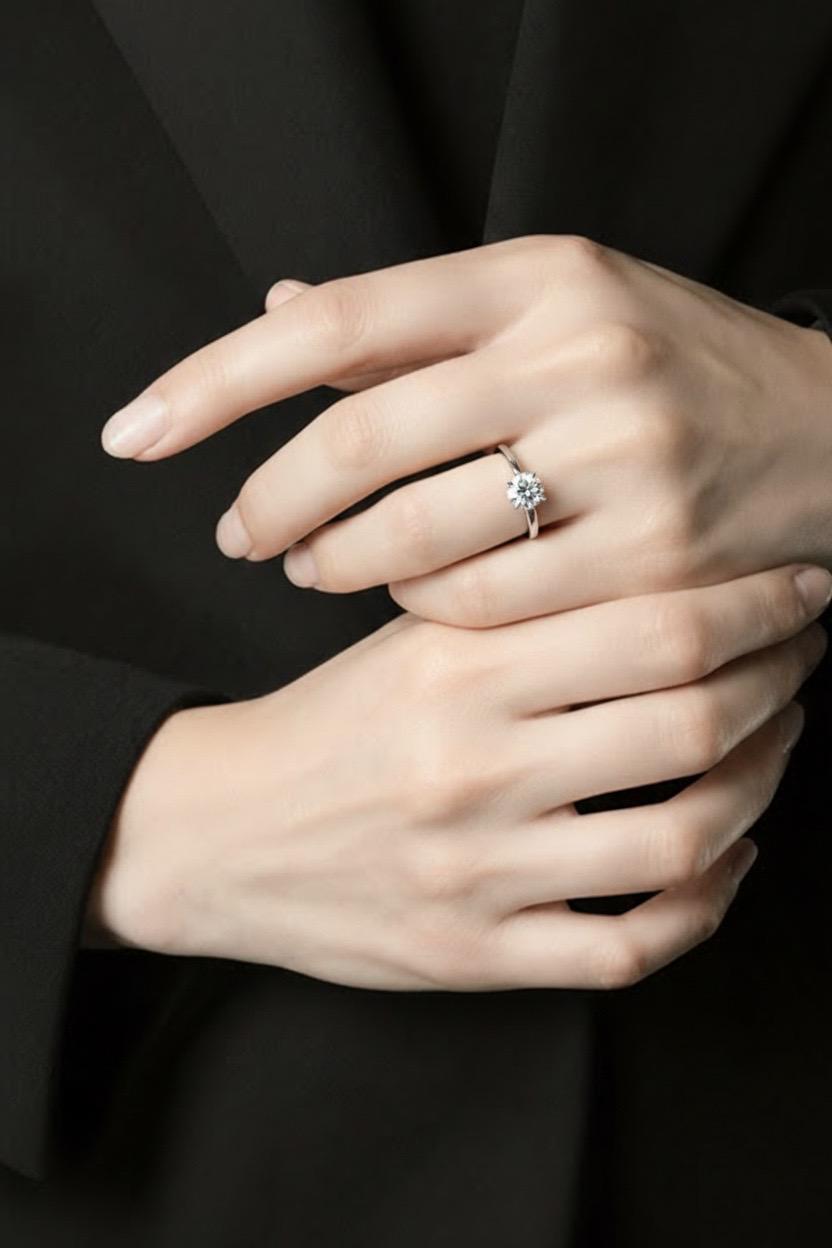 Platīnas gredzens ar briljantu 1.01ct IGI