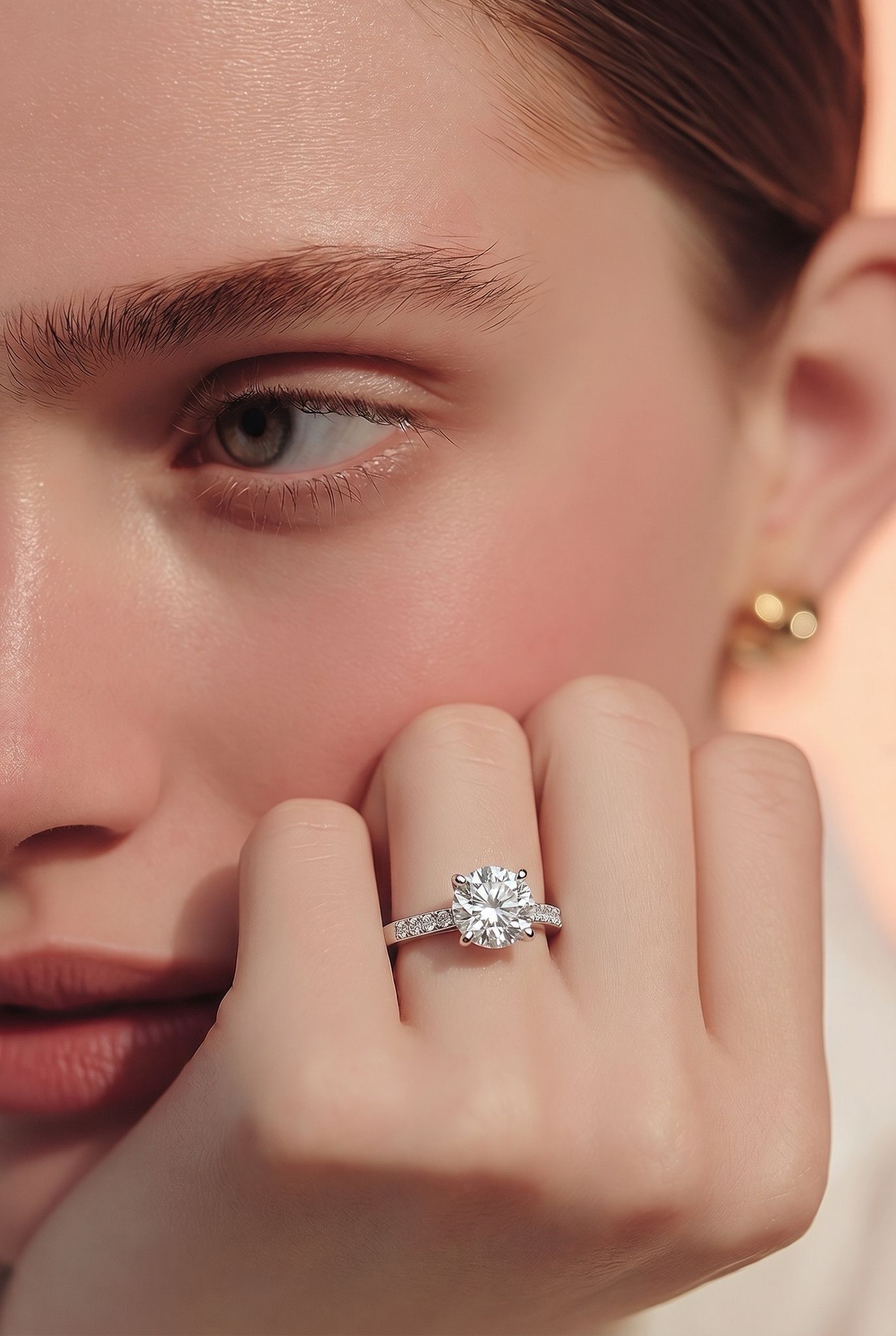 Platīnas gredzens ar briljantiem 1.28ct IGI