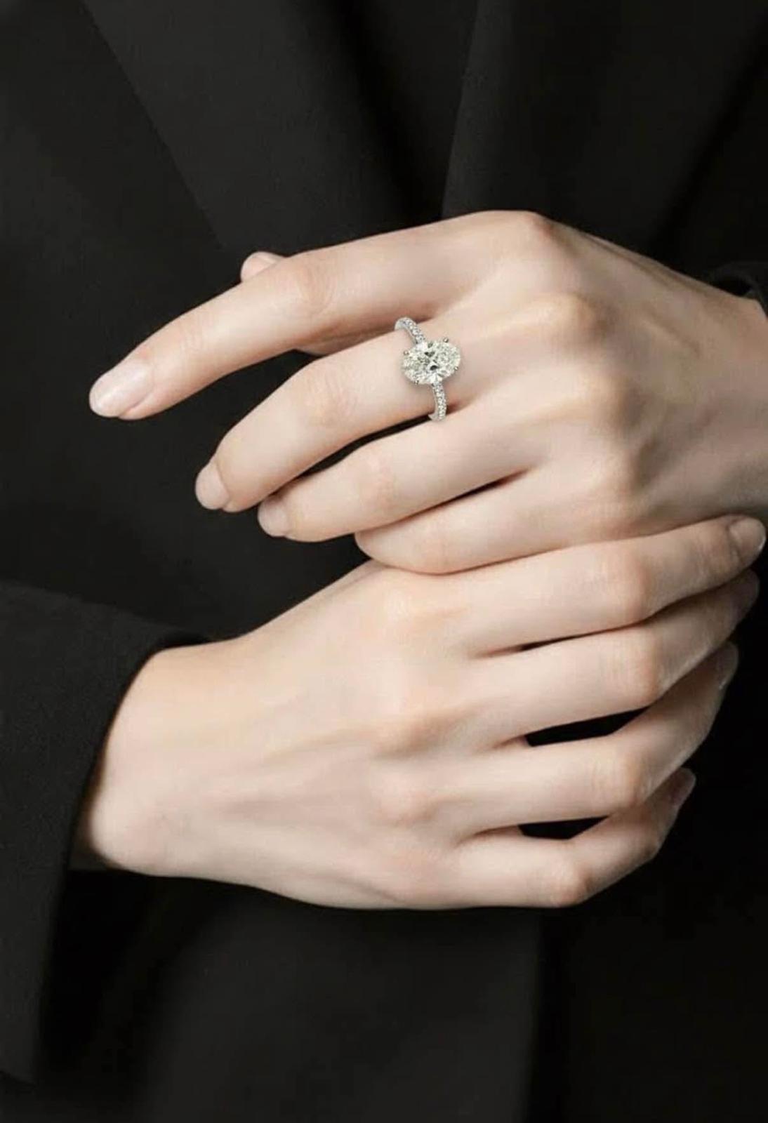PT950 platinum diamond ring 1.76ct IGI