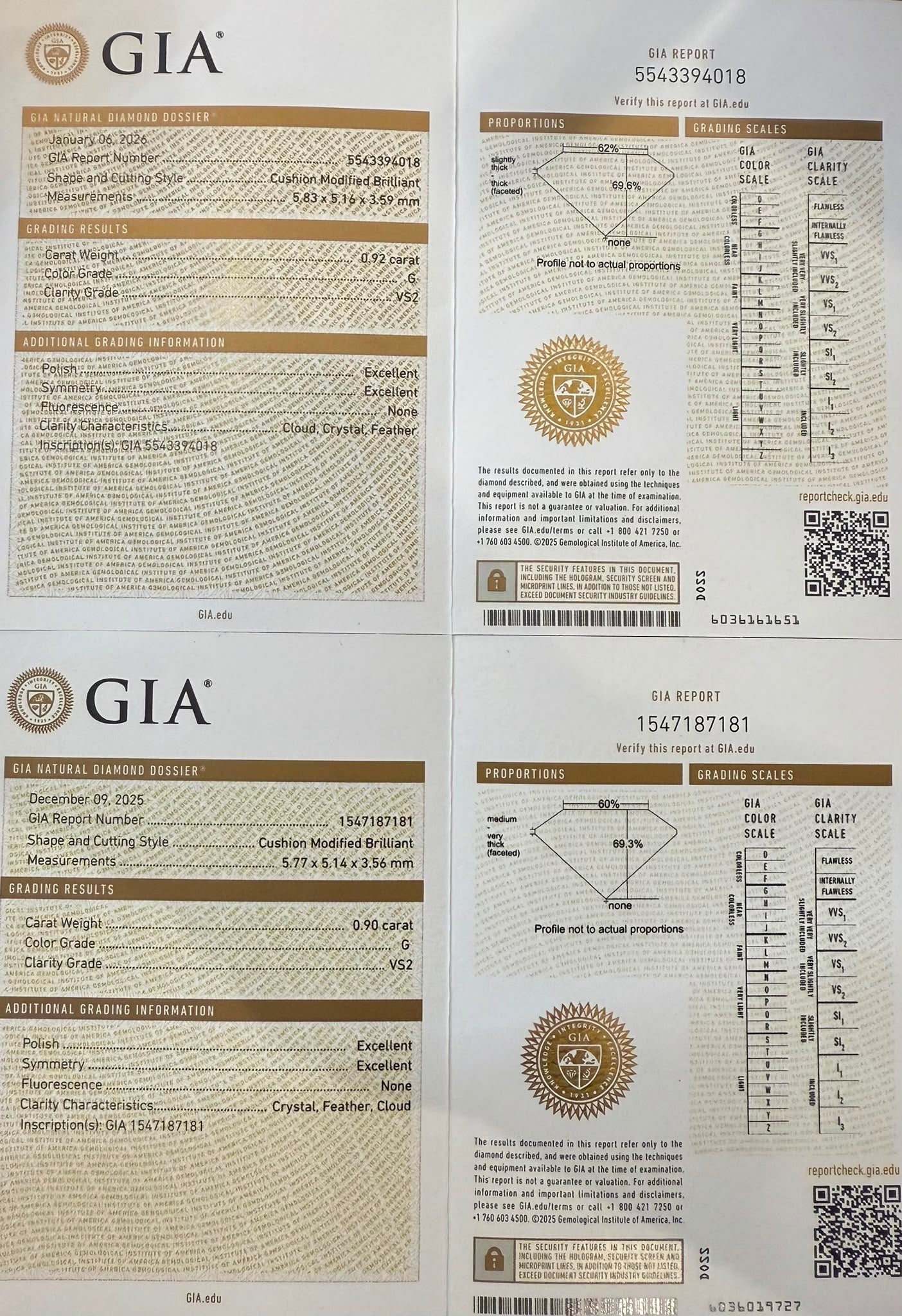 Platīnas auskari ar briljantiem 1.82ct GIA