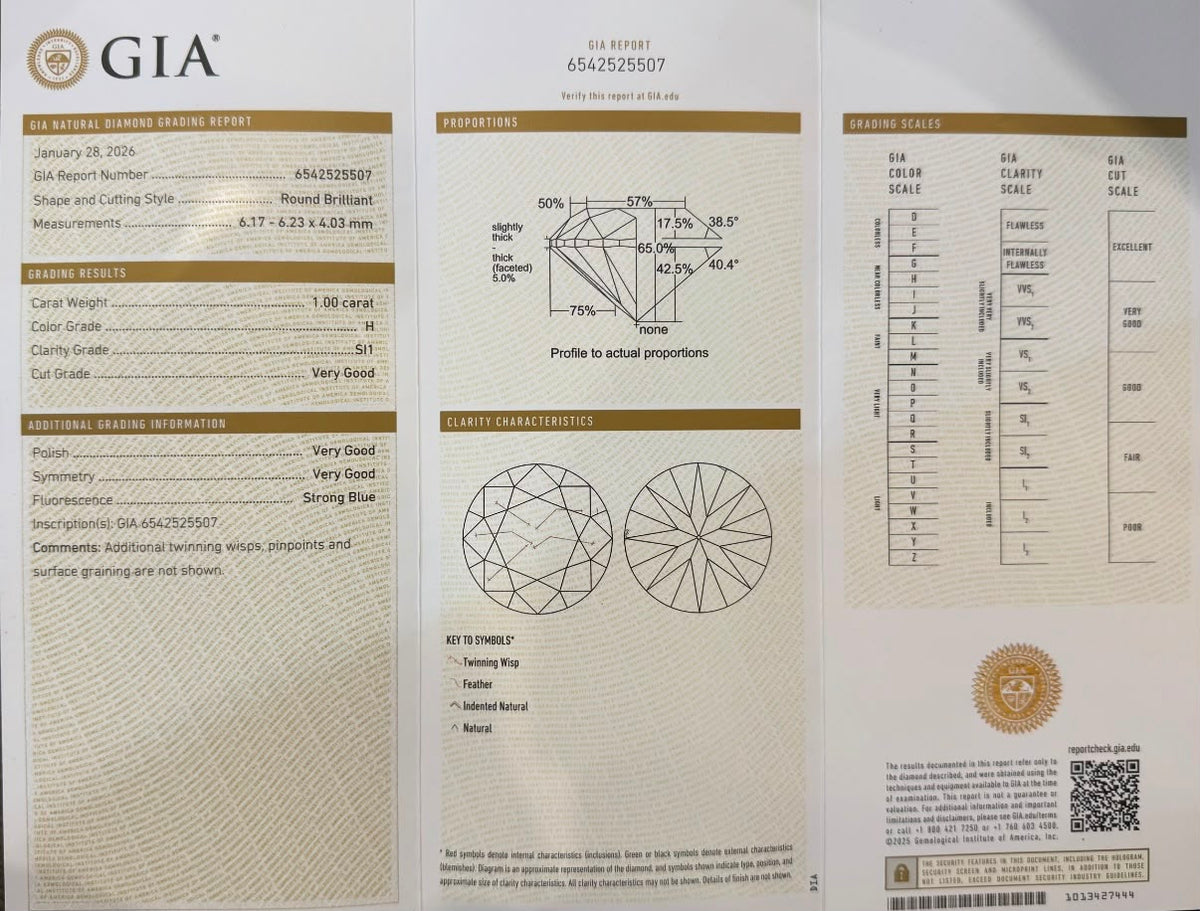 Gredzens ar briljantu 1.00ct GIA