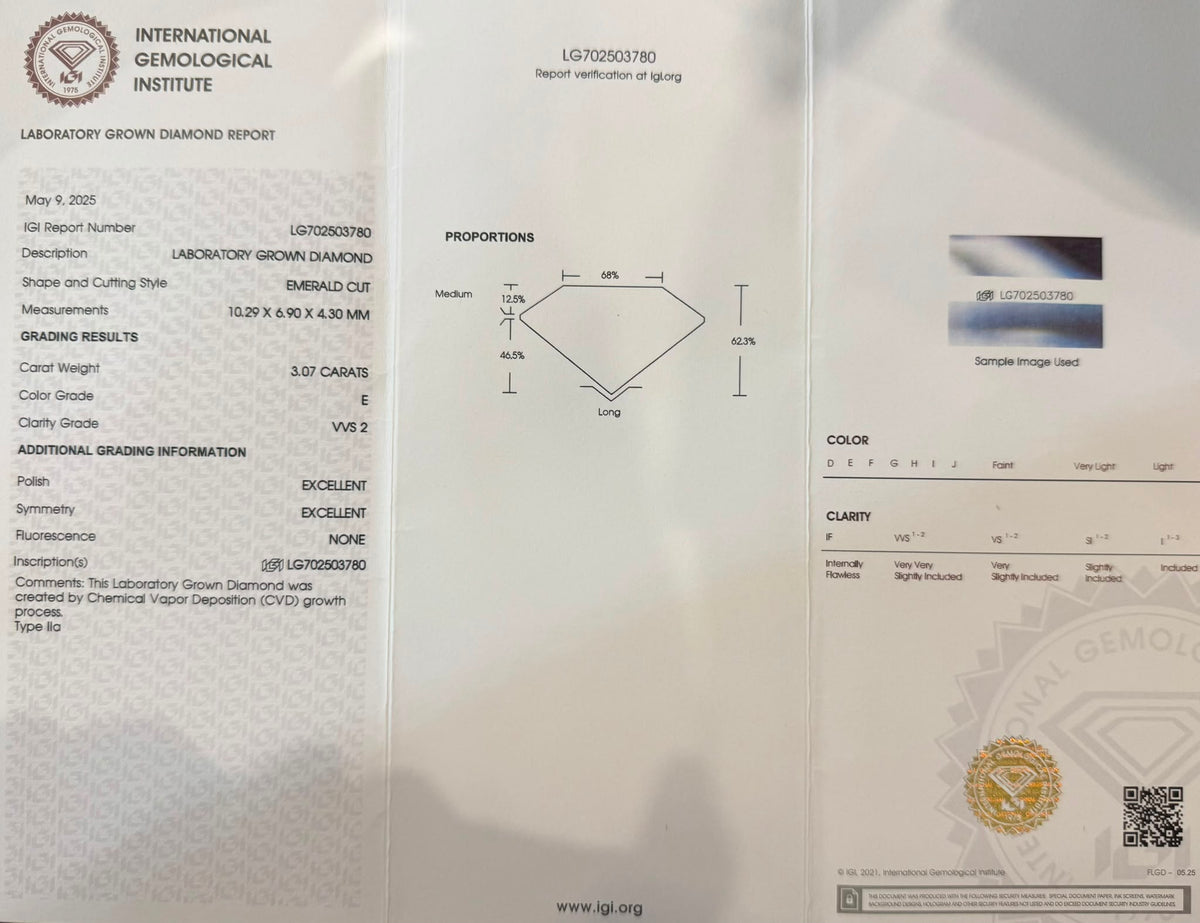 Кольцо с лабораторными бриллиантами 4.92ct IGI