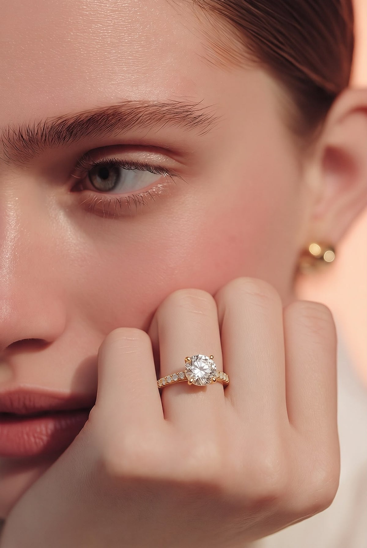 9kt yellow gold LAB-Grown diamond ring 1.32ct IGI